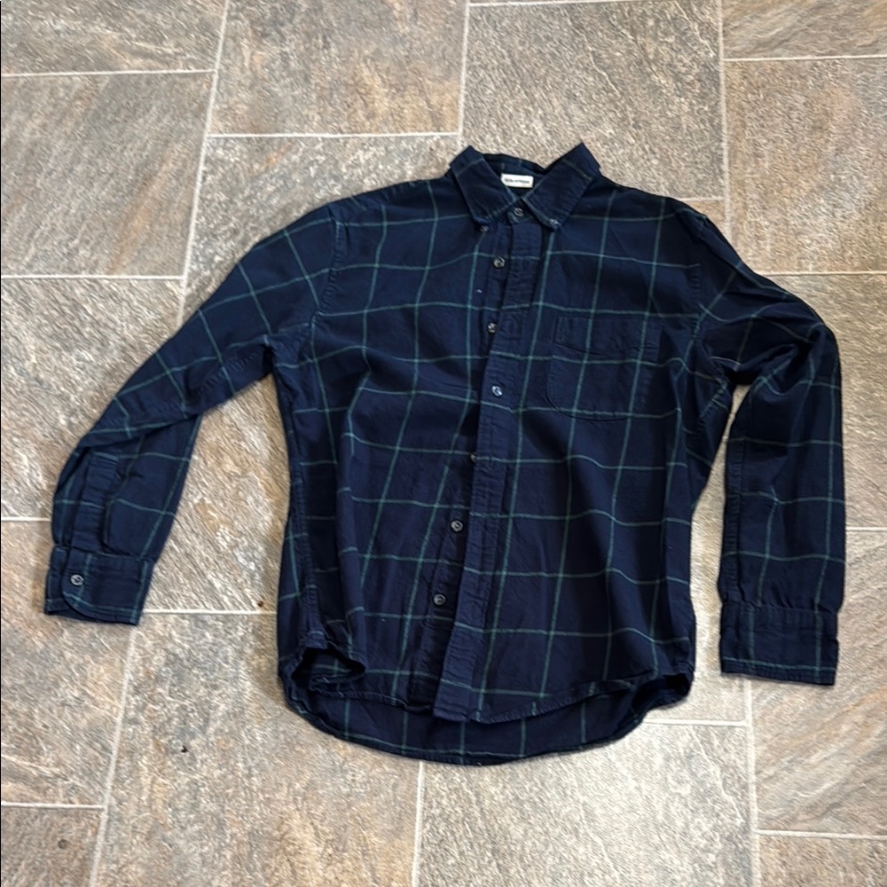 J. Crew Dark Blue Plaid Men's Shirt